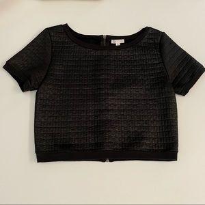 Black Pleather Leith Top